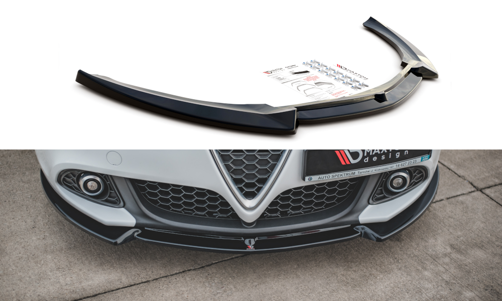 Maxton Design Street+ Spoilerlippe Front Ansatz V.3 passend für Alfa Romeo Giulietta schwarz Hochglanz