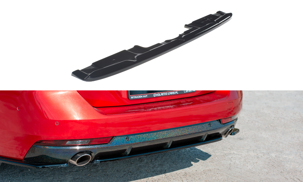 Maxton Design Heckansatz(ohne vertikale balken) Peugeot 508 Benzin Mk2 schwarz Hochglanz für Peugeot 508 Mk2