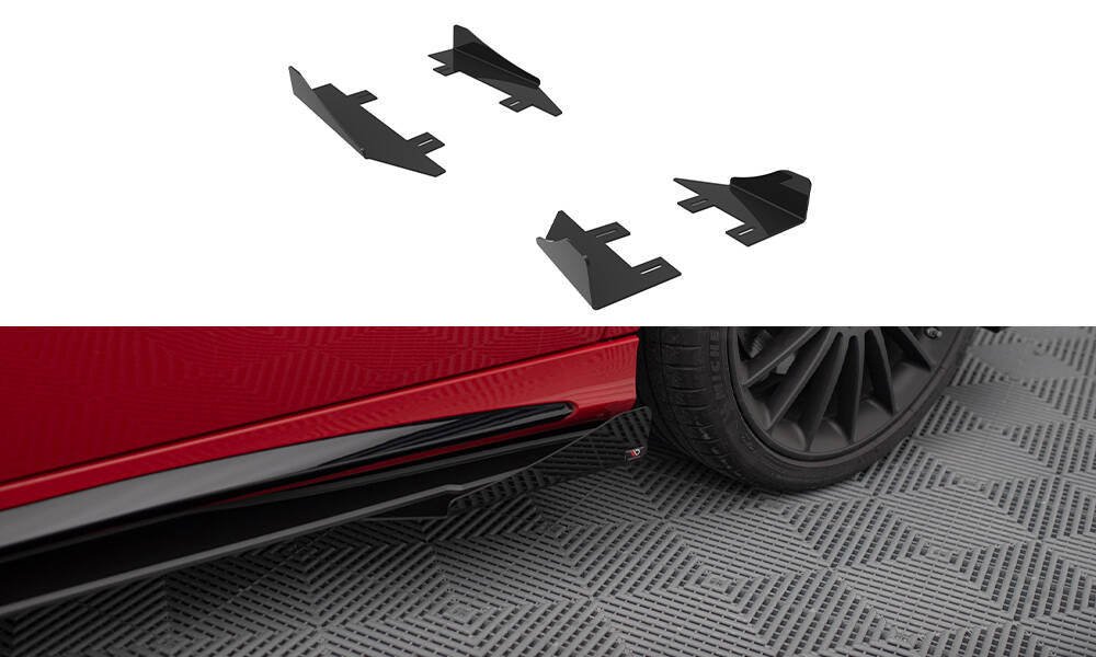 Maxton Design Seitenschweller Flaps passend für Mercedes-Benz A 45 AMG W176 Facelift schwarz Hochglanz