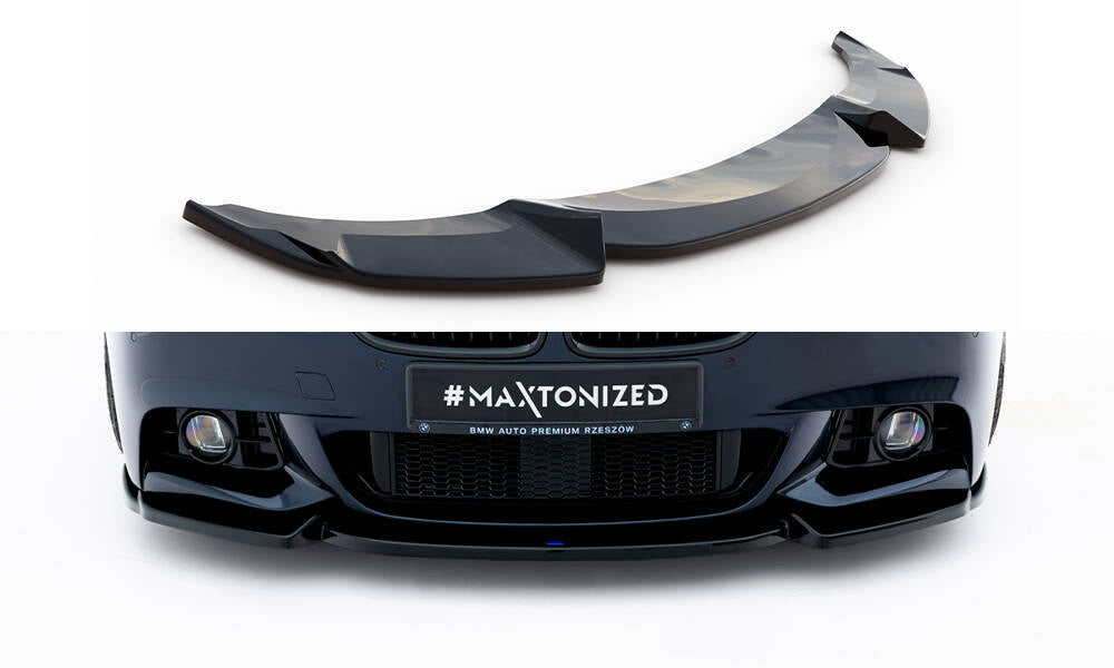 Maxton Design Street+ Spoilerlippe Front Ansatz V.3 passend für BMW 5er F10/F11 M-Paket schwarz Hochglanz