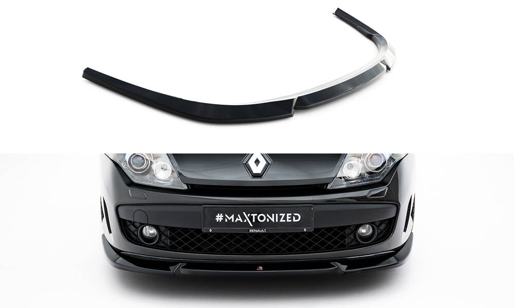 Maxton Design Street+ Spoilerlippe Front Ansatz passend für Renault Laguna Hatchback GT Mk3 schwarz Hochglanz