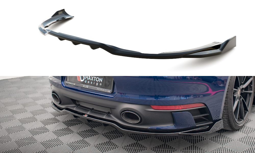 Maxton Design Street+ Mittlerer Diffusor RACE V.2 passend für Porsche 911 Carrera Aero / Carrera GTS 992 schwarz Hochglanz