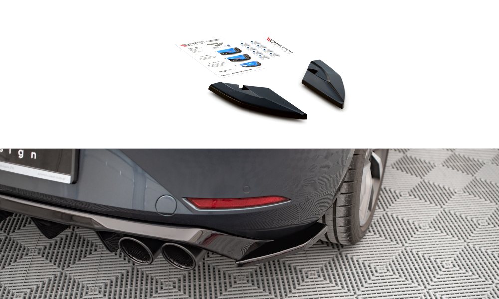 Maxton Design Heck Ansatz Flaps Diffusor passend für Seat Leon FR Hatchback Mk4 schwarz Hochglanz