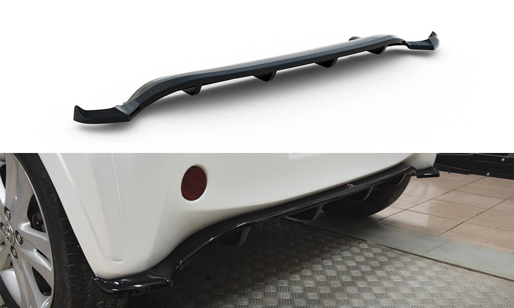 Maxton Design Street+ Mittlerer Diffusor RACE passend für Toyota IQ schwarz Hochglanz