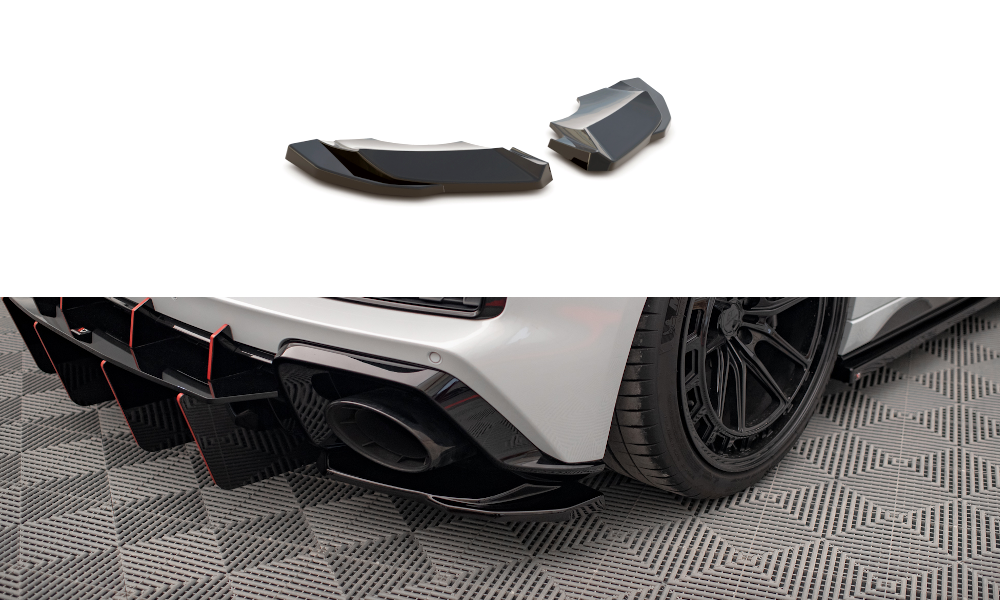 Maxton Design Heck Ansatz Flaps Diffusor passend für Audi R8 Mk2 Facelift schwarz Hochglanz
