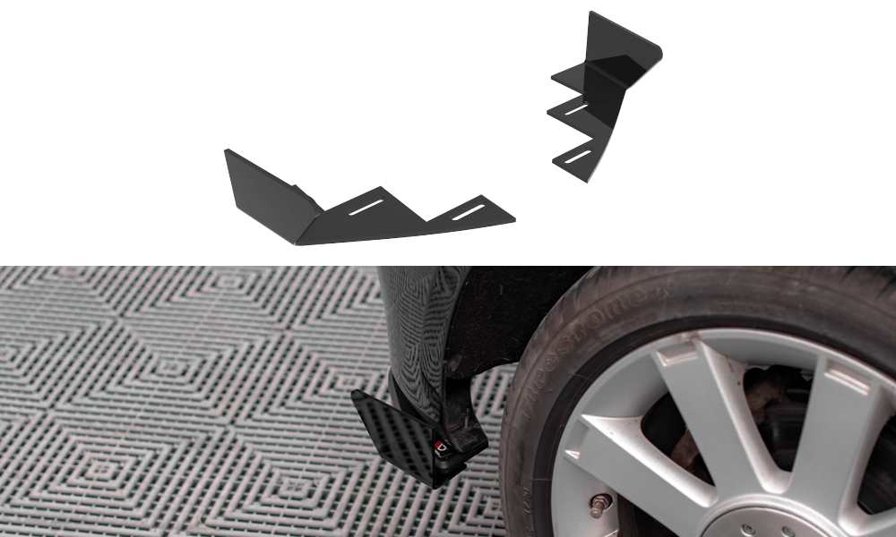 Maxton Design Hintere Seiten Flaps passend für Ford Fiesta ST Mk6 schwarz Hochglanz