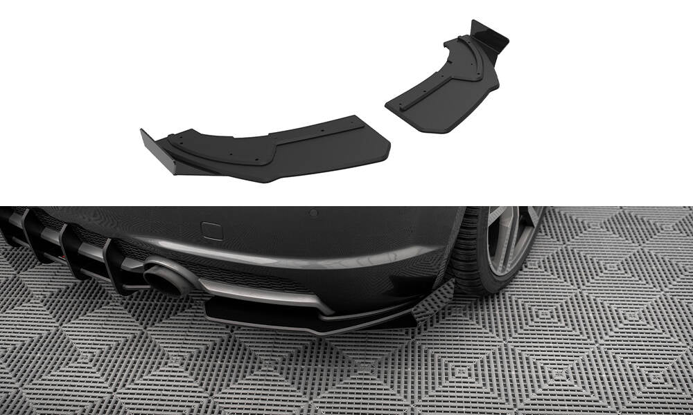 Maxton Design Street Pro Heck Ansatz Flaps Diffusor + Flaps passend für Audi TT S-Line 8S schwarz Hochglanz