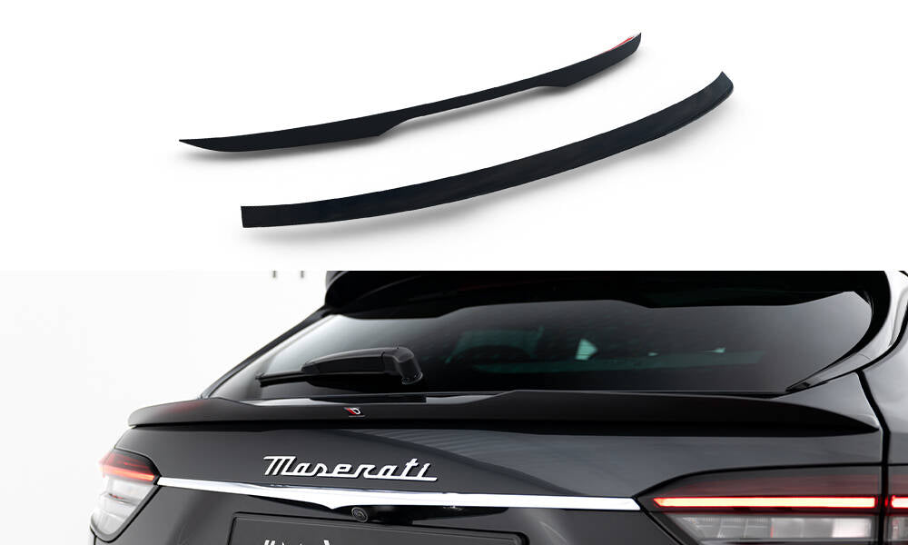 Maxton Design Niedriger Spoiler CAP passend für Maserati Levante GT Mk1 Facelift schwarz Hochglanz