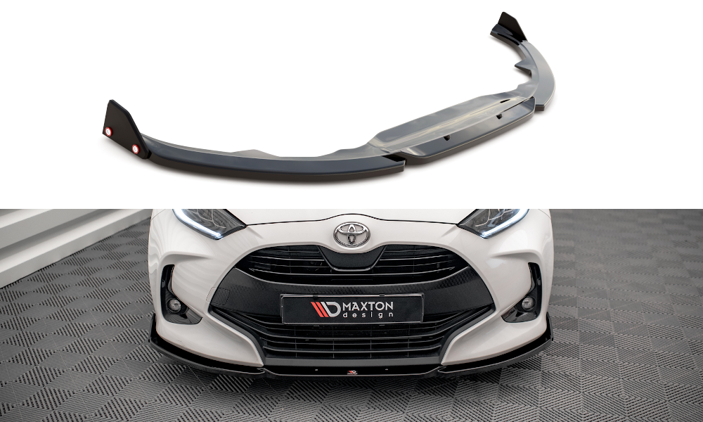 Maxton Design Street+ Spoilerlippe Front Ansatz V.1 + Flaps passend für Toyota Yaris Mk4