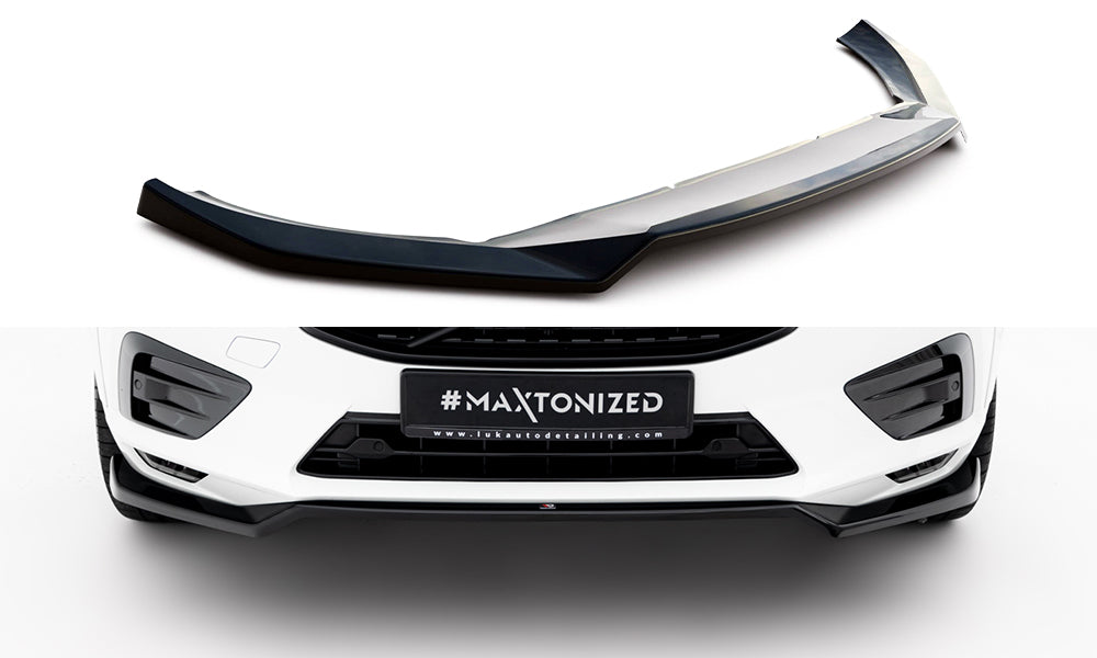 Maxton Design Street+ Spoilerlippe Front Ansatz V.1 passend für Volvo XC60 Mk2 R-Design schwarz Hochglanz