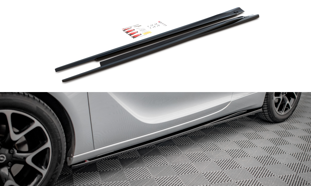 Maxton Design Street+ Seitenschweller Leisten passend für Opel Astra GTC OPC-Line J schwarz Hochglanz