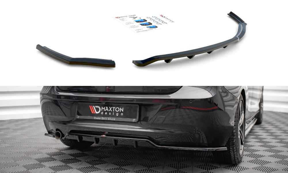 Maxton Design Street+ Mittlerer Diffusor RACE passend für BMW 1er F20 schwarz Hochglanz