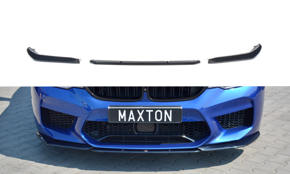 Maxton Design Street+ Spoilerlippe Front Ansatz V.2 passend für BMW M5 F90 schwarz Hochglanz