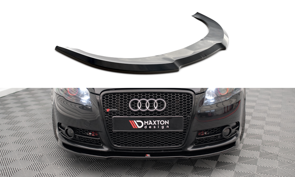 Maxton Design Street+ Spoilerlippe Front Ansatz passend für Audi A4 S-Line B7 schwarz Hochglanz