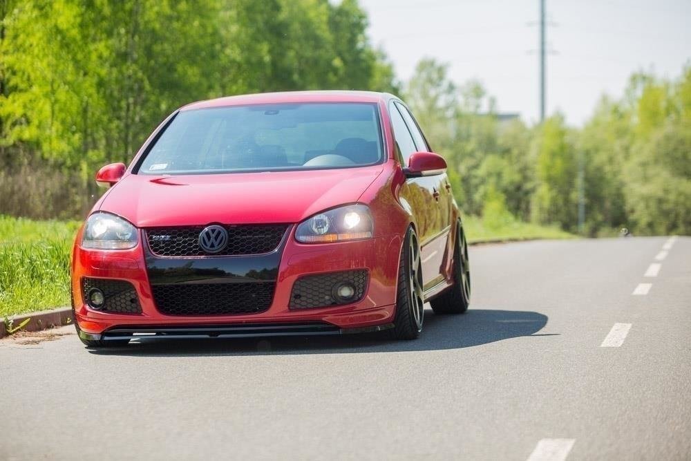 Maxton Design Street+ Spoilerlippe Front Ansatz passend für VW GOLF 5 GTI (FÜR GTI 30TH Frontansatz) schwarz Hochglanz