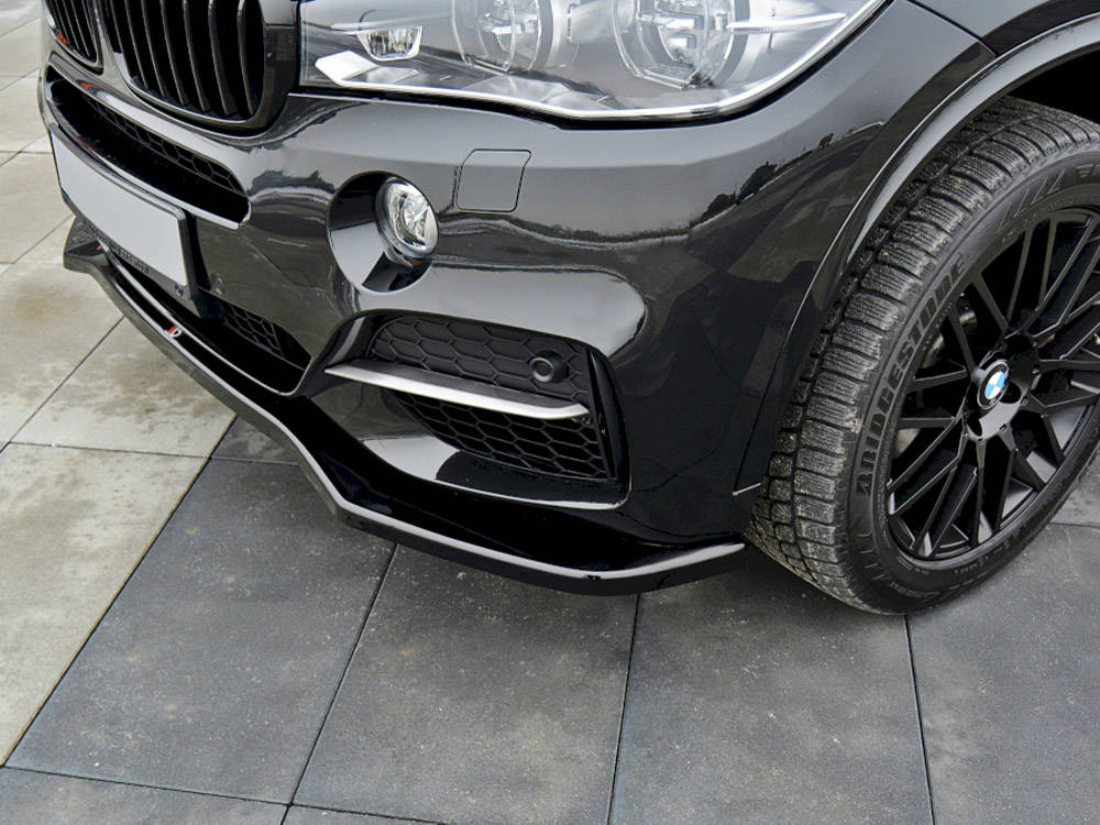 Maxton Design Street+ Spoilerlippe Front Ansatz V.1 passend für BMW X5 F15 M Paket schwarz Hochglanz