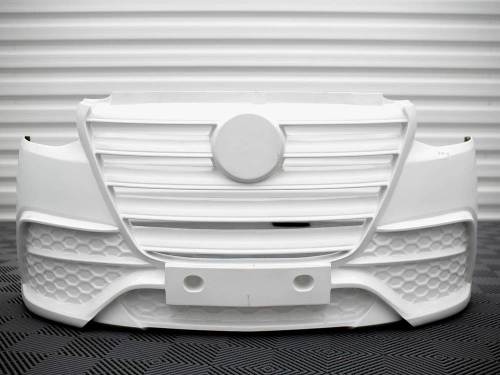 Maxton Design Front Stoßstange + Splitter Mercedes-Benz Sprinter Mk3 schwarz Hochglanz für Mercedes-Benz Sprinter Mk3
