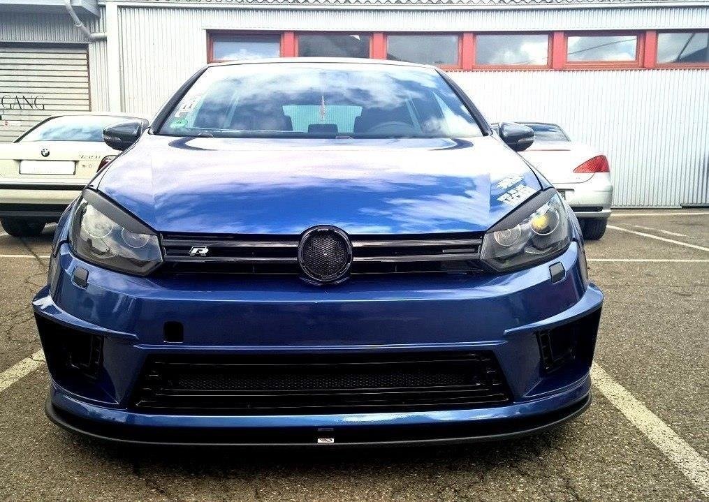 Maxton Design Street+ Spoilerlippe Front Ansatz passend für VW GOLF 6 (passend für R400 Stoßstange) schwarz Hochglanz