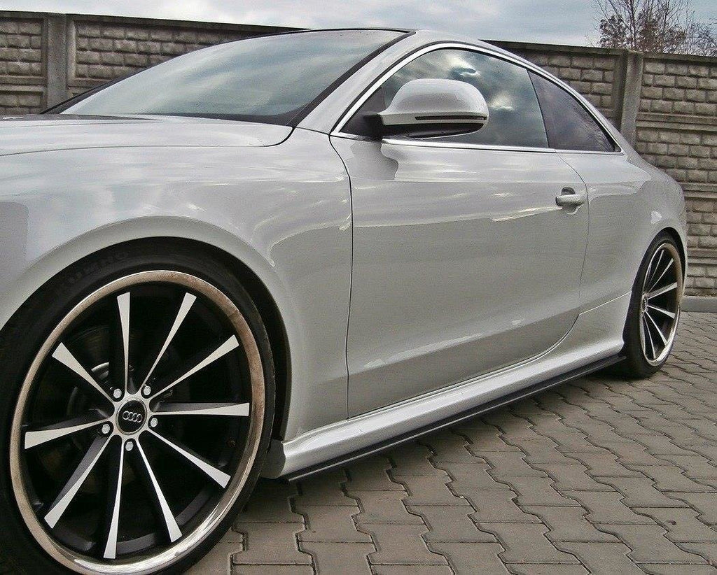 Maxton Design Street+ Seitenschweller Leisten passend für Audi RS5 8T / 8T FL schwarz Hochglanz