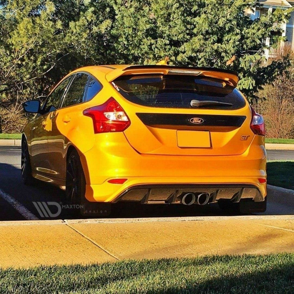 Maxton Design Diffusor Heck Ansatz passend für Ford Focus ST Mk3 (RS Look) schwarz Hochglanz