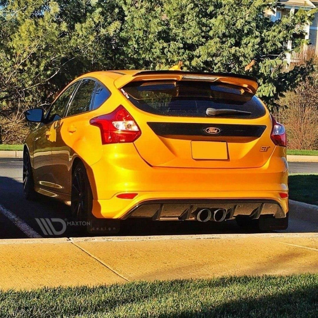 Maxton Design Diffusor Heck Ansatz passend für Ford Focus ST Mk3 (RS Look) schwarz Hochglanz