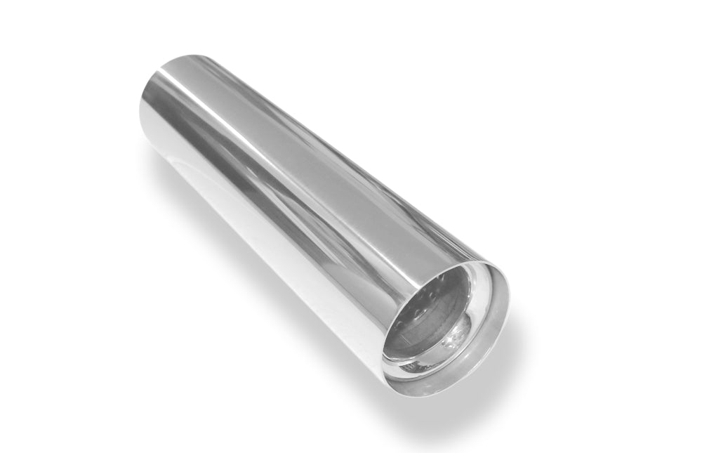 FoxAnschweißendrohr Typ 11 Ø 76 mm / Länge: 300 mm  - rund / uneingerollt / gerade / mit Absorber (Innendurchmesser 50mm - Länge: 150mm)