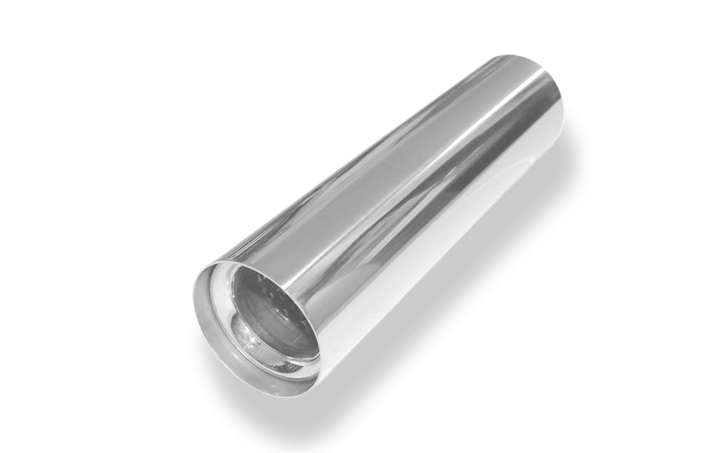 FoxAnschweißendrohr Typ 11 Ø 76 mm / Länge: 300 mm  - rund / uneingerollt / gerade / mit Absorber (Innendurchmesser 50mm - Länge: 150mm)