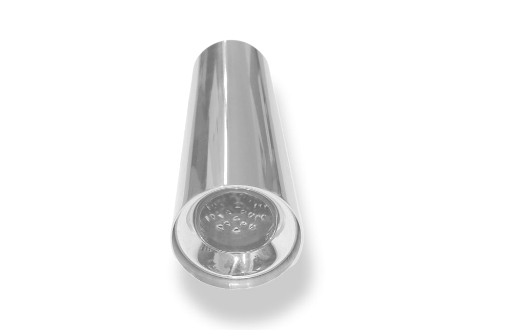 Fox Anschweißendrohr Typ 11 Ø 90 mm / Länge: 300 mm  - rund / uneingerollt / gerade / mit Absorber (Innendurchmesser 50mm - Länge: 150mm)