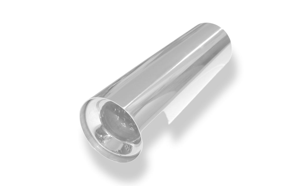 FoxAnschweißendrohr Typ 11 Ø 90 mm / Länge: 300 mm  - rund / uneingerollt / gerade / mit Absorber (Innendurchmesser 50mm - Länge: 150mm)