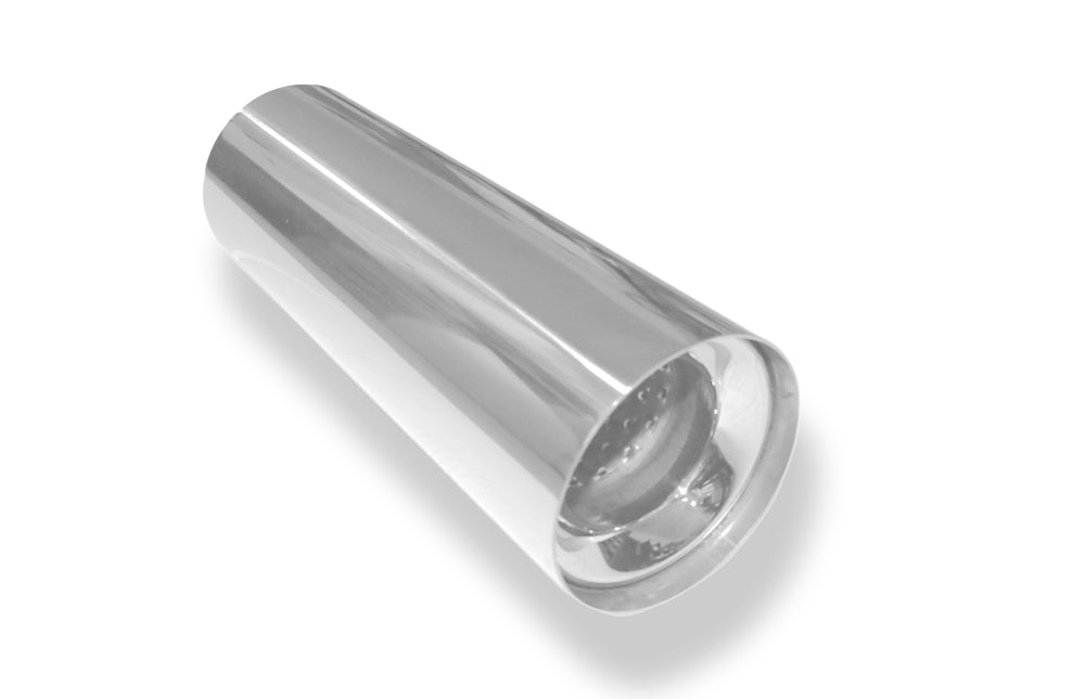 FoxAnschweißendrohr Typ 11 Ø 100 mm / Länge: 300 mm  - rund / uneingerollt / gerade / mit Absorber (Innendurchmesser 63,5mm - Länge: 150mm)