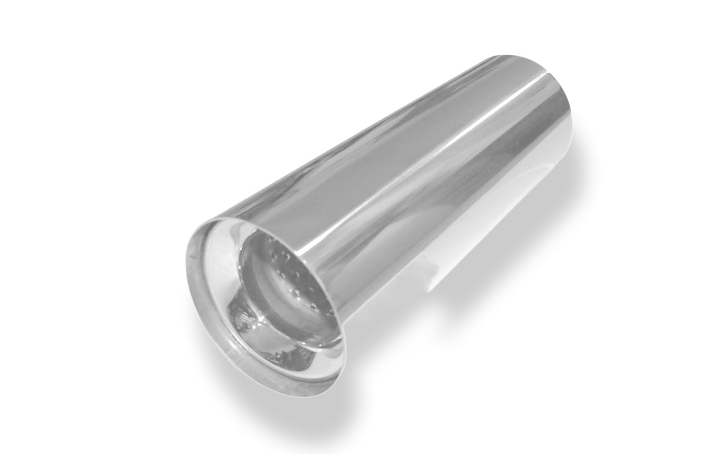 FoxAnschweißendrohr Typ 11 Ø 100 mm / Länge: 300 mm  - rund / uneingerollt / gerade / mit Absorber (Innendurchmesser 63,5mm - Länge: 150mm)