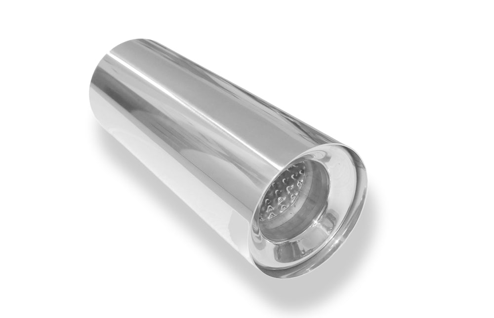 FoxAnschweißendrohr Typ 11 Ø 114 mm / Länge: 300 mm  - rund / uneingerollt / gerade / mit Absorber (Innendurchmesser 70mm - Länge: 150mm)