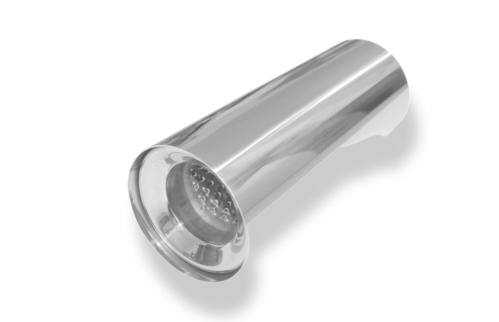 FoxAnschweißendrohr Typ 11 Ø 114 mm / Länge: 300 mm  - rund / uneingerollt / gerade / mit Absorber (Innendurchmesser 70mm - Länge: 150mm)