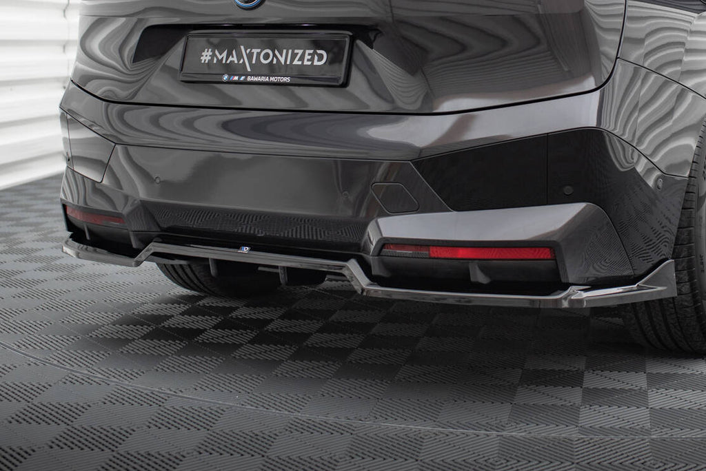 Maxton Design Street+ Mittlerer Diffusor RACE passend für BMW iX M-Paket i20 schwarz Hochglanz