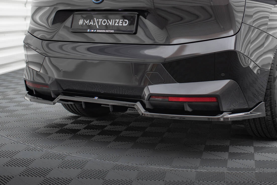 Maxton Design Street+ Mittlerer Diffusor RACE passend für BMW iX M-Paket i20 schwarz Hochglanz
