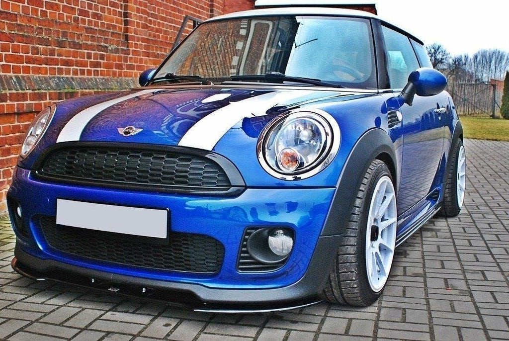 Maxton Design Street+ Spoilerlippe Front Ansatz V.1 passend für MINI COOPER R56 JCW schwarz Hochglanz