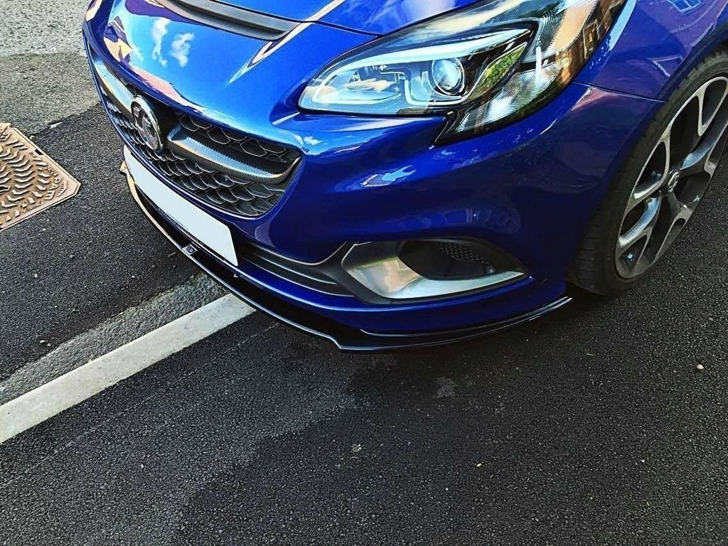 Maxton Design Street+ Spoilerlippe Front Ansatz passend für OPEL CORSA E OPC / VXR schwarz Hochglanz
