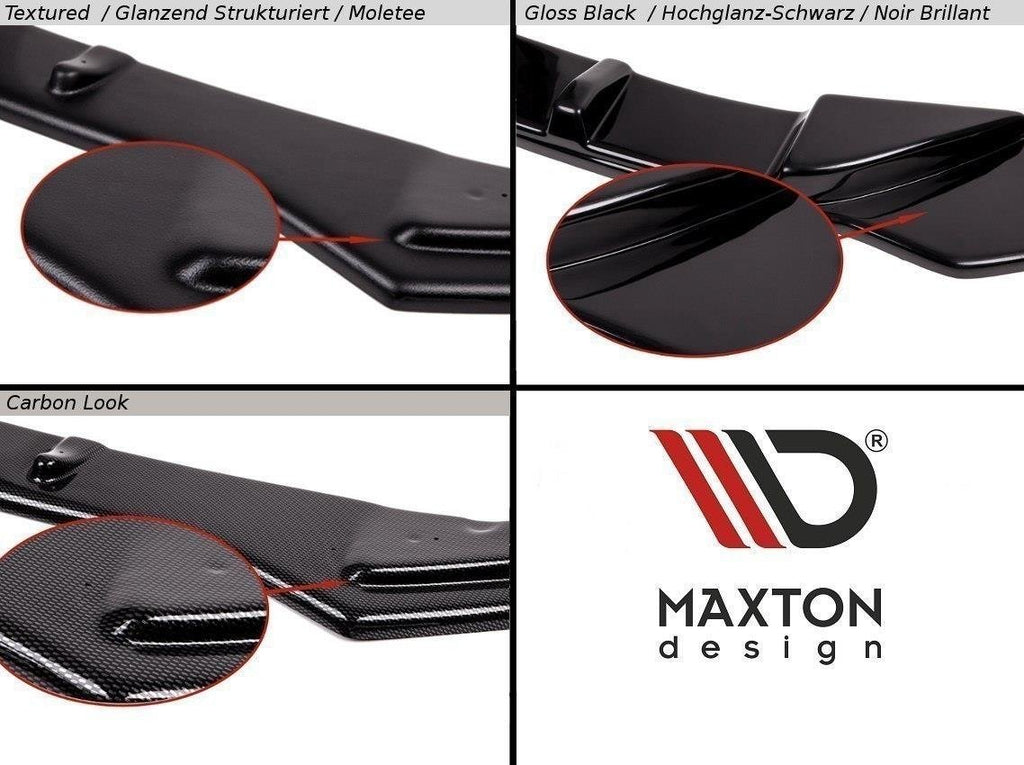 Maxton Design Street+ Spoilerlippe Front Ansatz passend für Fiat Stilo Schumacher schwarz Hochglanz