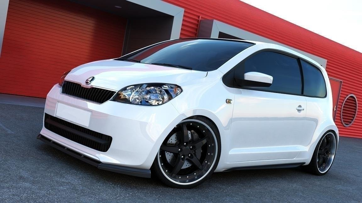 Maxton Design Street+ Spoilerlippe Front Ansatz passend für Skoda Citigo schwarz Hochglanz