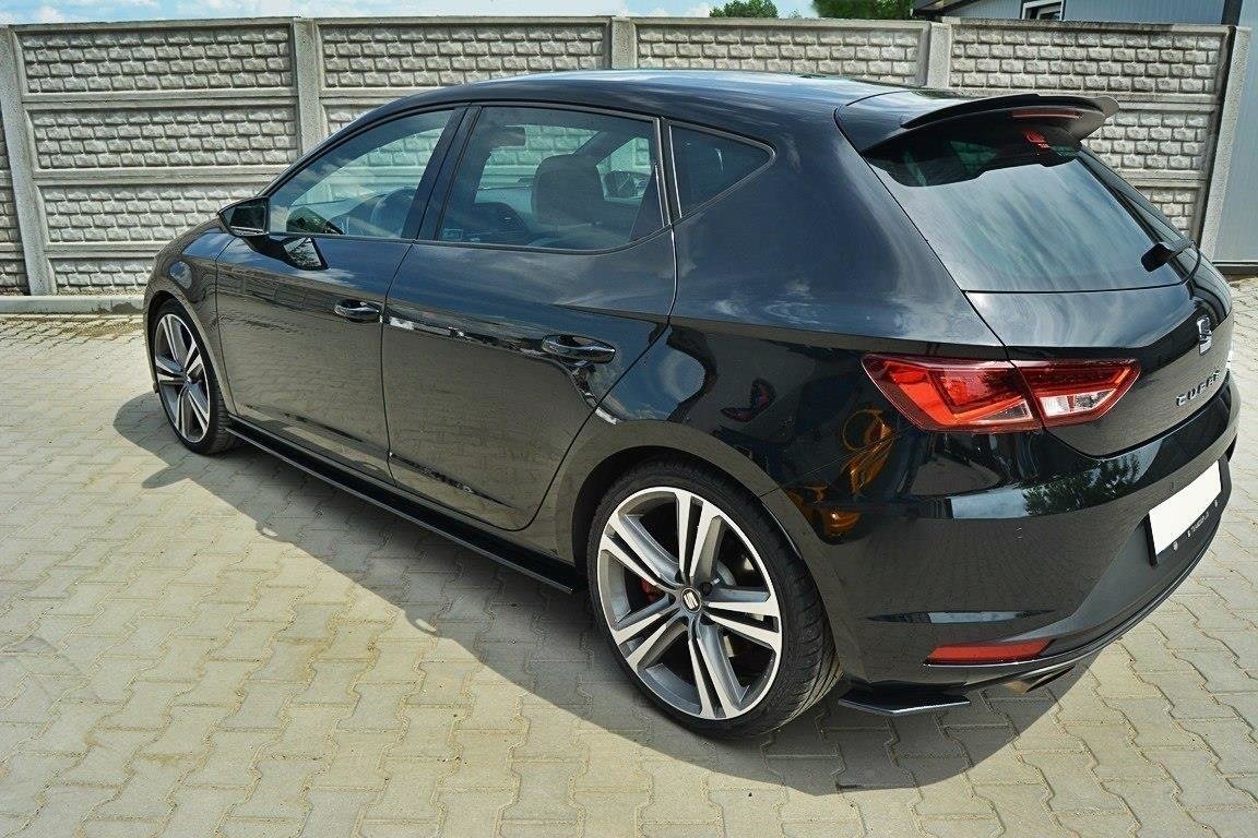Maxton Design Street+ Seitenschweller Leisten passend für SEAT LEON III CUPRA / FR schwarz Hochglanz