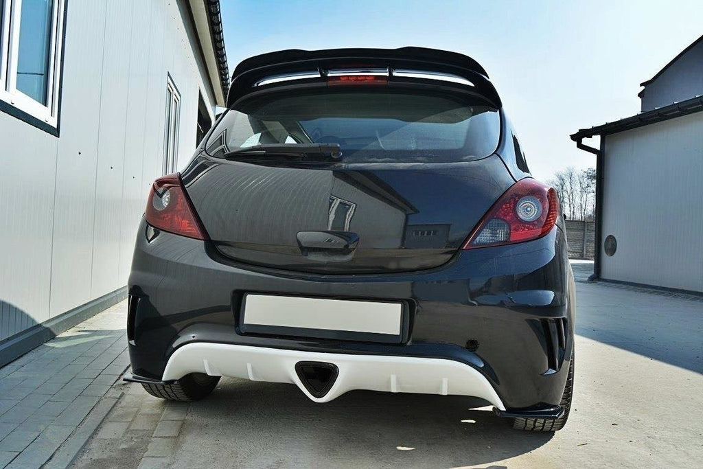 Maxton Design Heck Ansatz Flaps Diffusor passend für OPEL CORSA D OPC / VXR schwarz Hochglanz