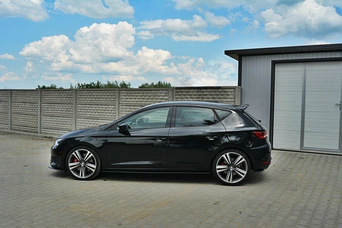Maxton Design Street+ Seitenschweller Leisten passend für SEAT LEON III CUPRA / FR schwarz Hochglanz