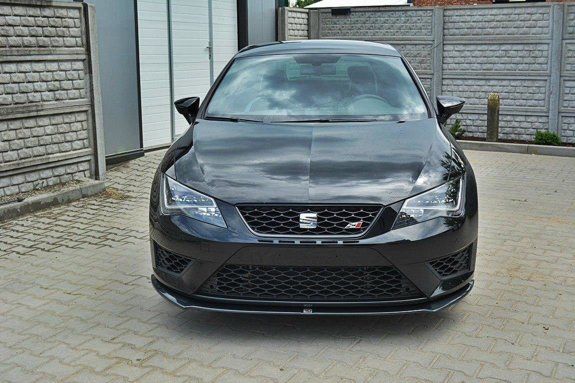 Maxton Design Street+ Spoilerlippe Front Ansatz passend für SEAT LEON III CUPRA / FR schwarz Hochglanz