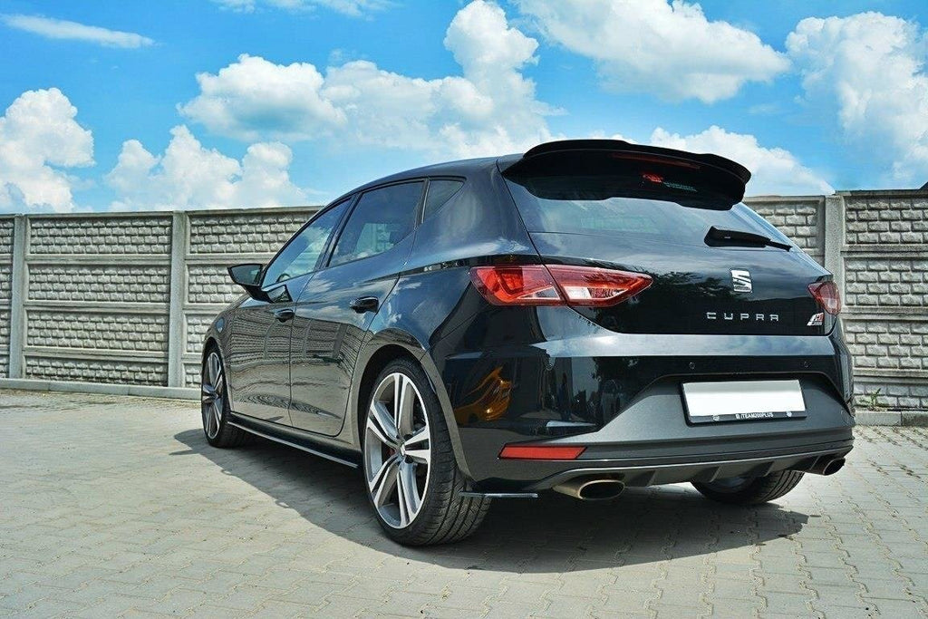 Maxton Design Heck Ansatz Flaps Diffusor passend für SEAT LEON III CUPRA / FR schwarz Hochglanz