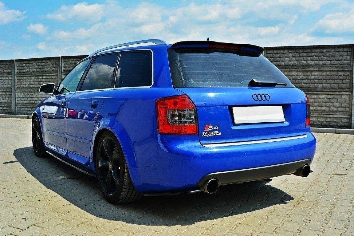 Maxton Design Heck Ansatz Flaps Diffusor passend für AUDI S4 B6 Avant schwarz Hochglanz