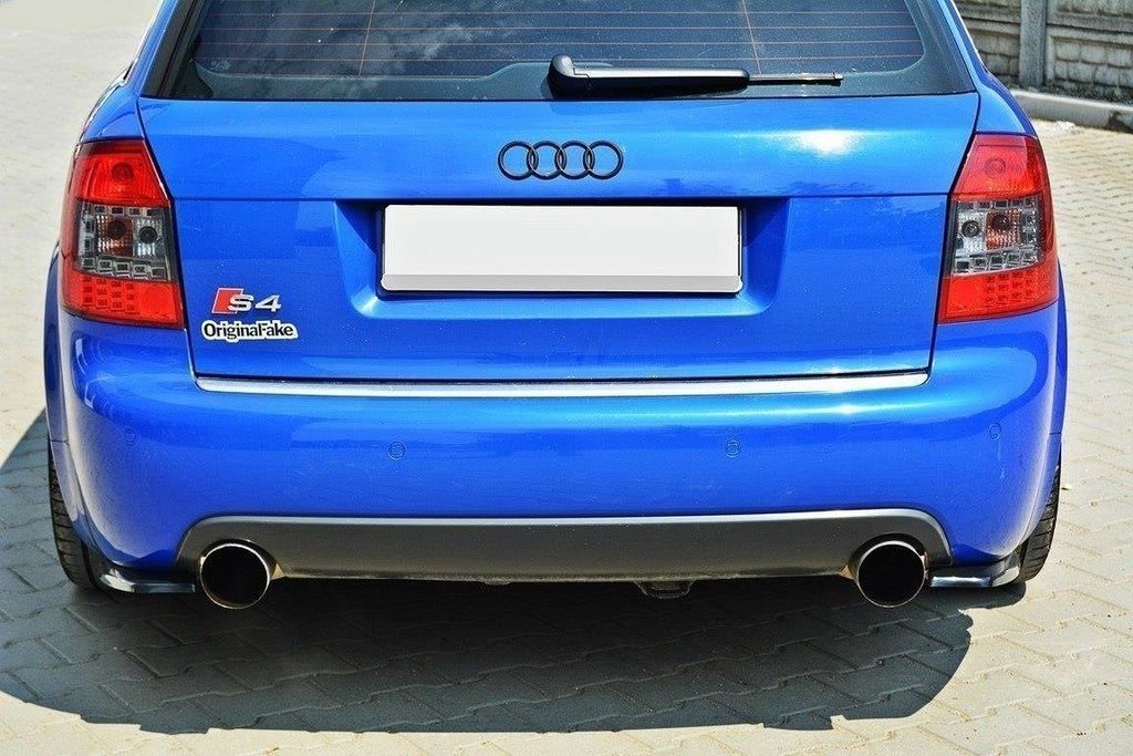 Maxton Design Heck Ansatz Flaps Diffusor passend für AUDI S4 B6 Avant schwarz Hochglanz