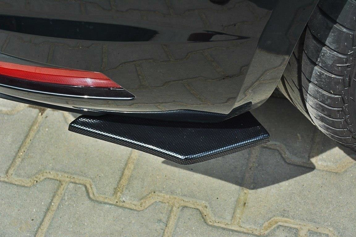 Maxton Design Heck Ansatz Flaps Diffusor passend für SEAT LEON III CUPRA / FR schwarz Hochglanz