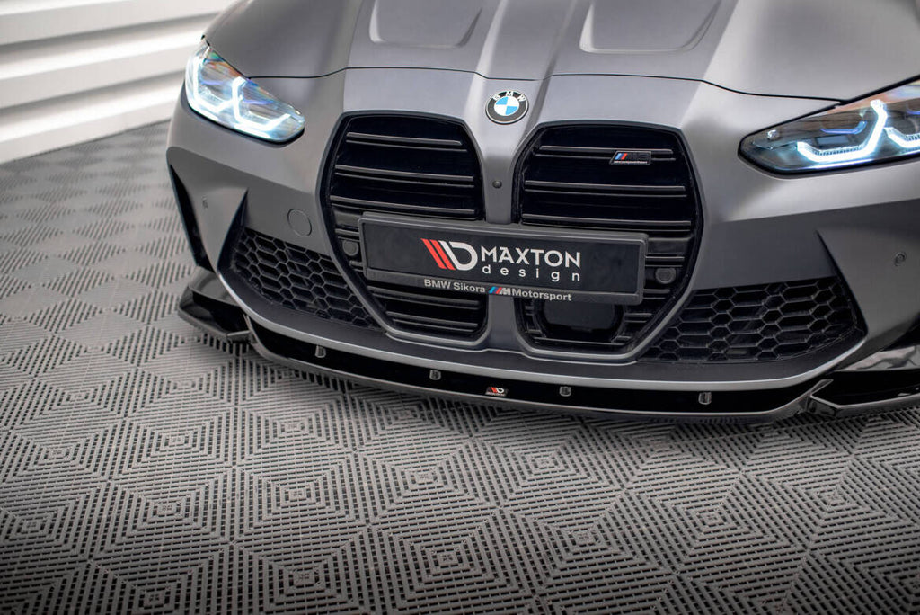Maxton Design Street+ Spoilerlippe Front Ansatz V.2 passend für BMW M3 Limousine / Touring G80 / G81 schwarz Hochglanz