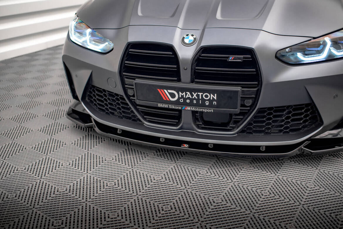 Maxton Design Street+ Spoilerlippe Front Ansatz V.2 passend für BMW M3 Limousine / Touring G80 / G81 schwarz Hochglanz