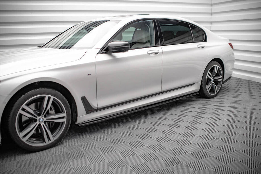 Maxton Design Street+ Seitenschweller Leisten passend für V.1 passend für BMW 7 Lang M-Paket G12 schwarz Hochglanz